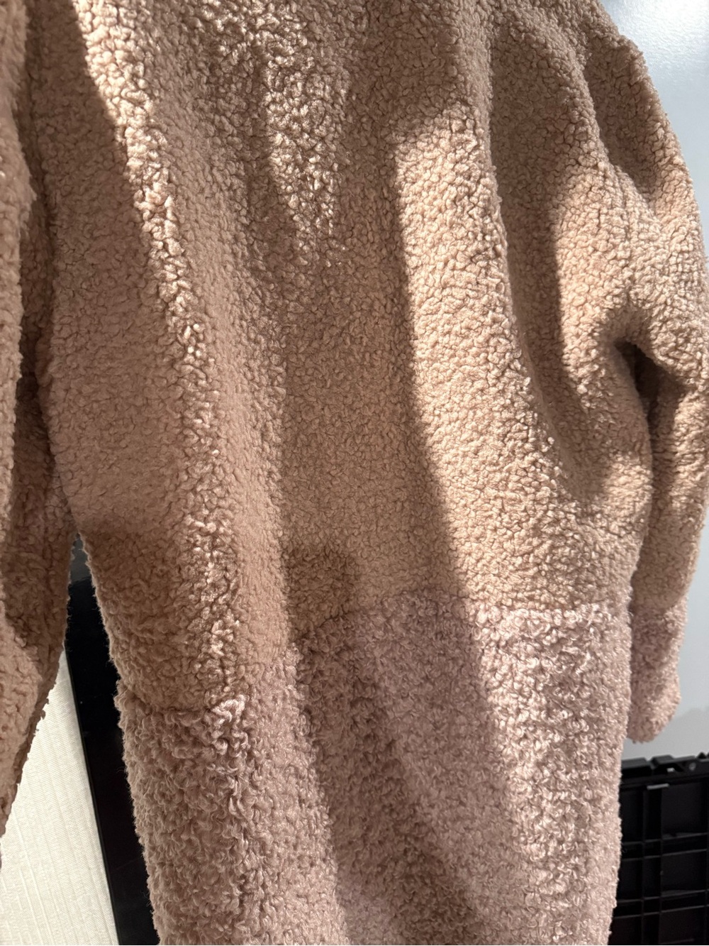 Abercrombie & Fitch Light Pink Teddy Sherpa Coat - Picture 6 of 6